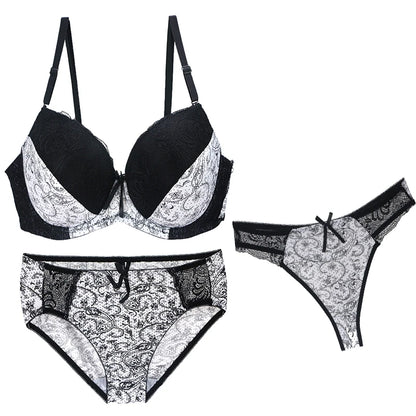 Nouvell Seamless Push Up Bra Sets For Women 3 Piece Underwear Transparent BCDEF Cup Beige Black Blue Purple Red White Lingerie
