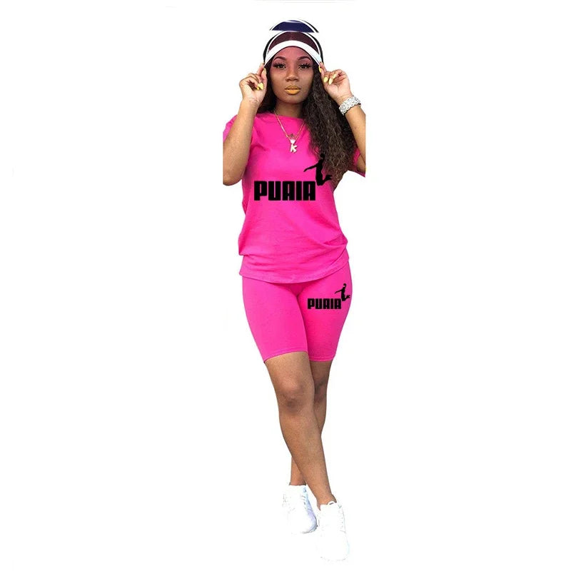 New Quality Casual Woman Clothing Summer Two Piece Set 2026 Women Tracksuit T-Shirts O-Neck Shorts Daily Short Sleeve Hot Sales