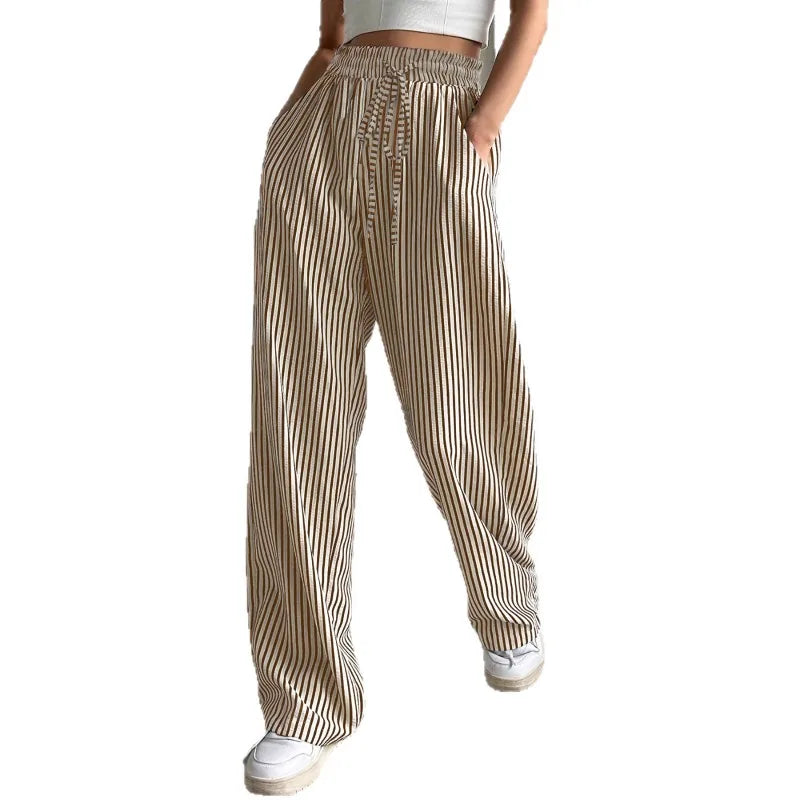 Women's Best-Selling Striped Casual Straight-Leg Pants