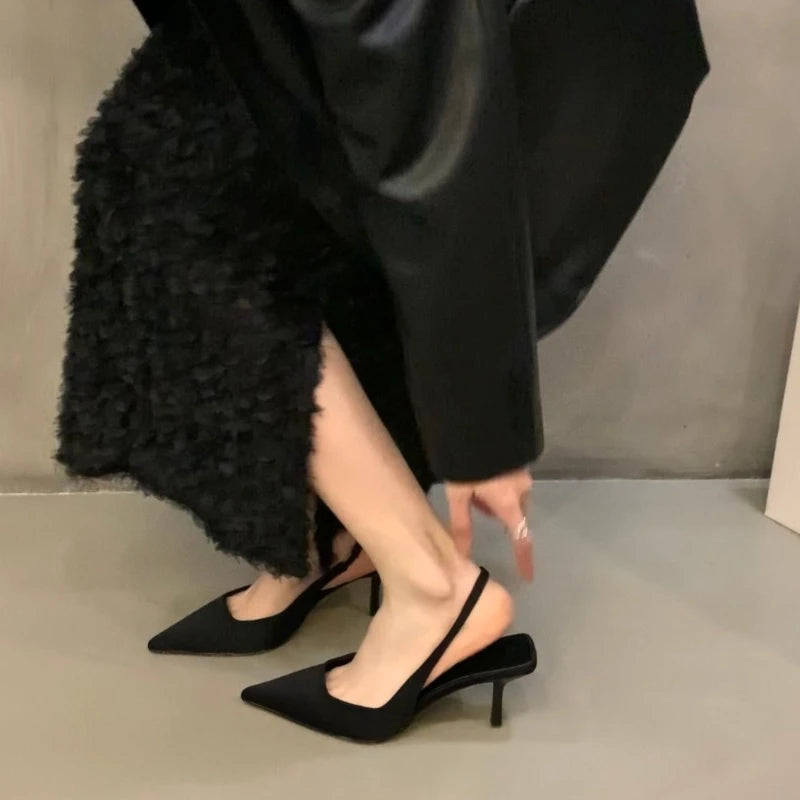 2024 Fashionable Pointed Toe Stiletto Heel Shallow Mouth New Sandals Summer Sexy Elegant Casual Stiletto Women's Shoes NO:M05