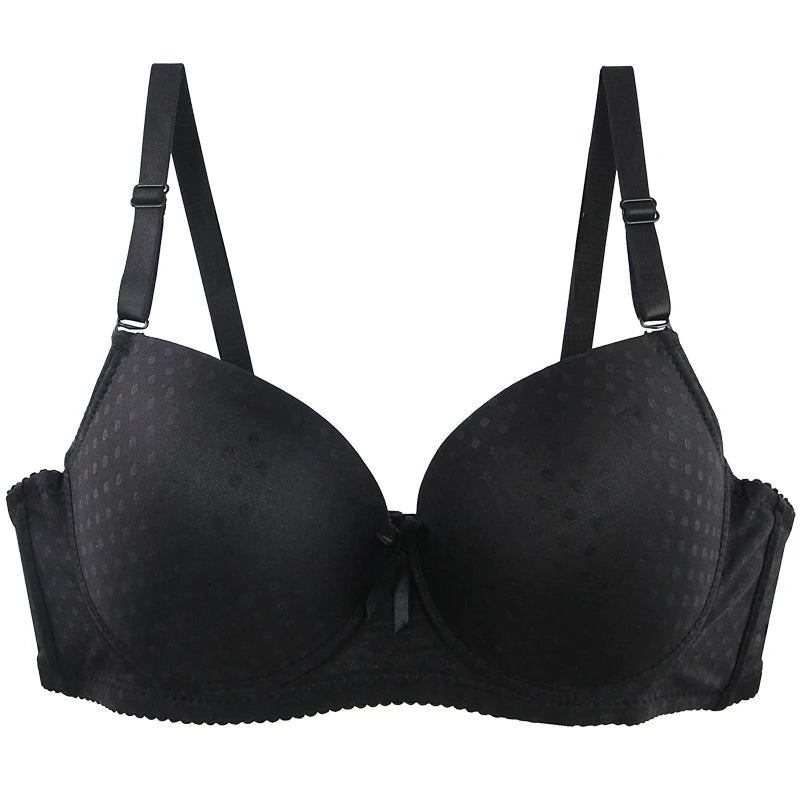 DaiNaFang Women Lace Shaping BCD Underwear Thin Mold Cup 3 Rows Hook Back Anti Armpit Fat Push Up Bra Lace Bow Lingerie