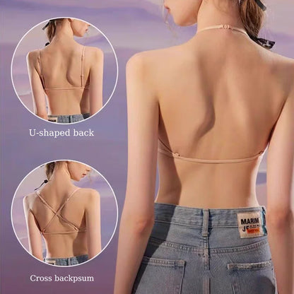 New Sexy French Triangle Bra Front Button Push-Up No Underwire Beauty Back Women's Exquisite Lingerie Thin Bikini Seamless Bra