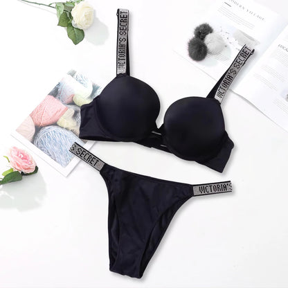 Women's Lingerie Set Sexy Breathable Soft Versatile Shapewear V Sexy Lingerie Bra and Panty Set Push Up Classic