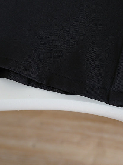Elegant Big Collar A-Line Tank Top Dress for Girls Summer Single Piece with Concealed Zipper And Buttoned Back