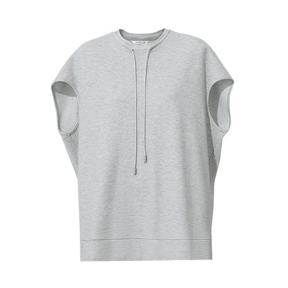 Amii Women's T-Shirt 2026 Summer New Quick Dry Anti-Bacterial Drawstring Dolman Tee Loose Tunic O-Neck Top For Women 12622024