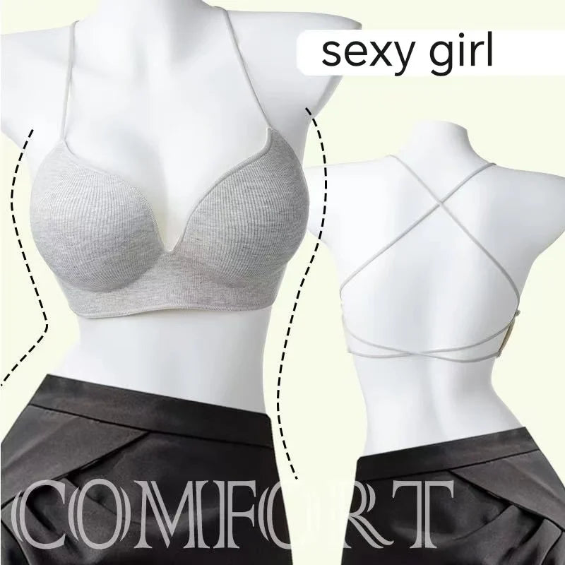 Japanese Style Seamless Push Up Bra Comfort Wireless Underwear Women's No Steel Ring Bralette 3/4 Cup Glossy Bra Female Lingerie