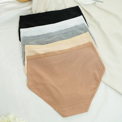 3Pcs/Set Women High Waist Panties Cotton Briefs Tummy Control Underwear Sexy Lingerie Breathable Full-Coverage Underpants S-XXL