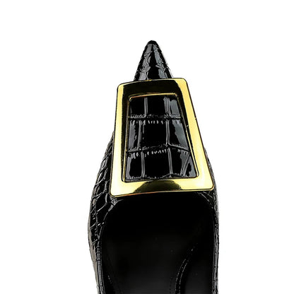 BIGTREE Shoes Women 10 Cm Metal Buckle Ladies Pumps Luxury Women's Banquet Shoes Stilettos High Heels Women Sexy Party Shoes