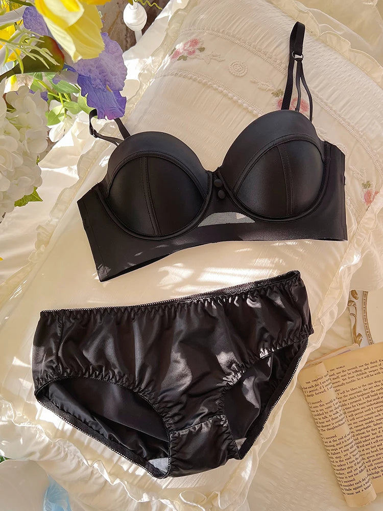 TikTok Viral MOYISU Zodiac Bra Set Red Retro VS Style Push Up Lingerie Fake Big Boobs Look for Small Chest No Padding Wirefree