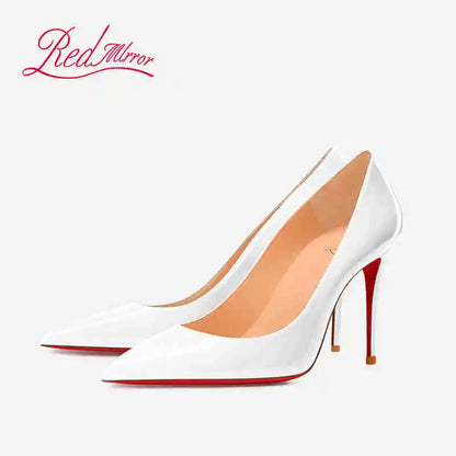 Women Heels Naked Color Women's Elegant High Heel Luxury Black Shoes Woman 2026 Red Shiny Bottoms Pointed Toe Party Ladies Women
