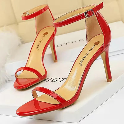 BIGTREE Shoes Women 8 Cm 11 Cm Heels Sandals Summer Women Sandals Fashion Kitten Heels Stilettos Patent Leather High Heels 2026