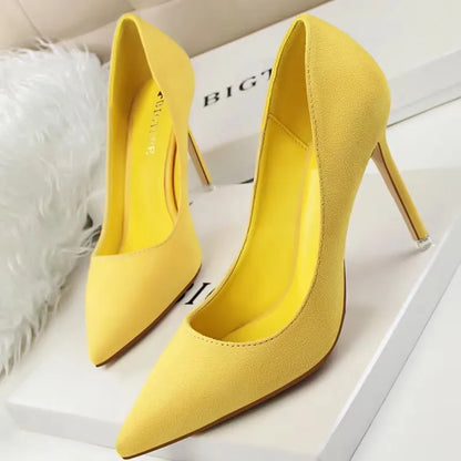 BIGTREE Shoes 2026 New Women Pumps Suede High Heels Shoes Fashion Office Shoes Stiletto Party Shoes Female Comfort Women Heels