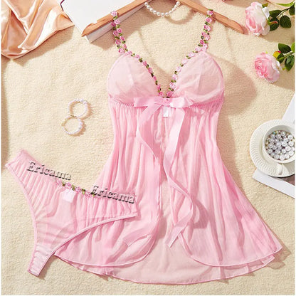 Sexy Lingerie Set Women Erotic Bra Nightdress Sexy Lace Sleepwear Slim Dresses Pajamas Nightgown Nightwear Sleepwear & Dresses