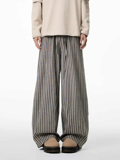 Women's Black Gothic Striped Long Pants Baggy Sweatpants Harajuku Y2k Emo Vintage Oversize Trousers Japanese 2000s Style Clothes