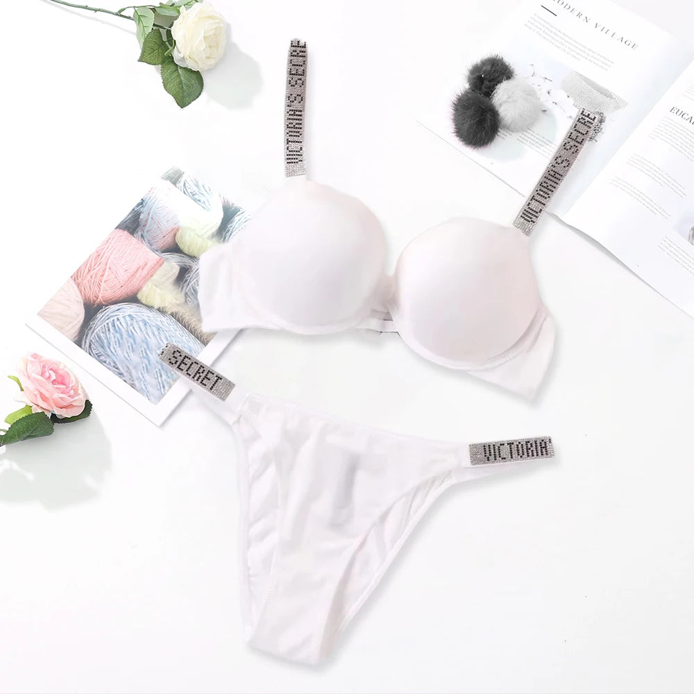 Women's Lingerie Set Sexy Breathable Soft Versatile Shapewear V Sexy Lingerie Bra and Panty Set Push Up Classic