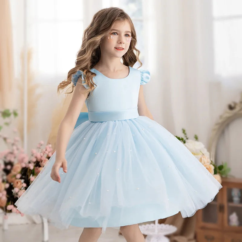 Baby Girls Summer Dresses 2 3 6 8 10Yrs Cute Kids Birthday Princess Dress Children Casual Clothes Sleeveless Girls Layered Dress