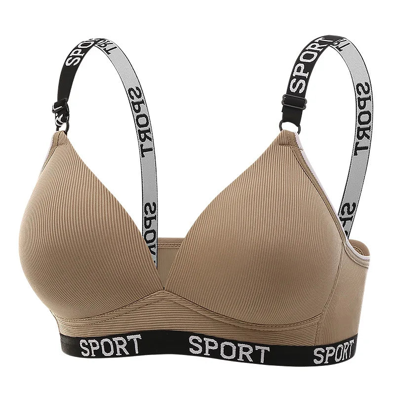 Cross Border Trade Underwear Women Thin Style Without Steel Rings Comfortable Folding Bra Shoulder Strap Sports Breathable Bra