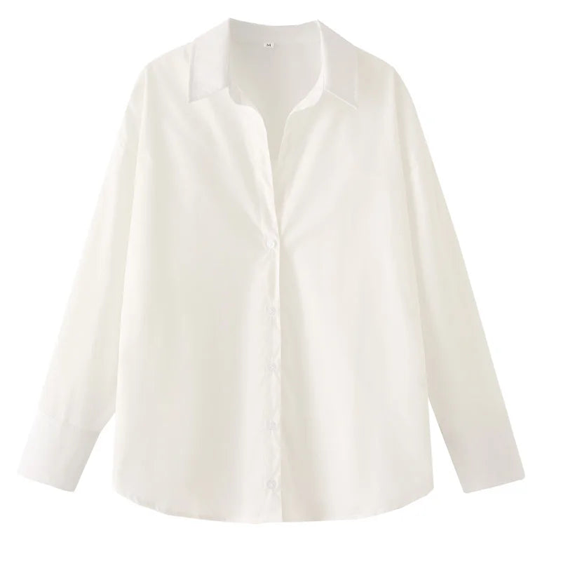 HXAO 2025 Woman Blouses Long Stripe Shirts Women Spring Summer Long Sleeve Blue White Shirt Woman Large Tops Button Up Shirts