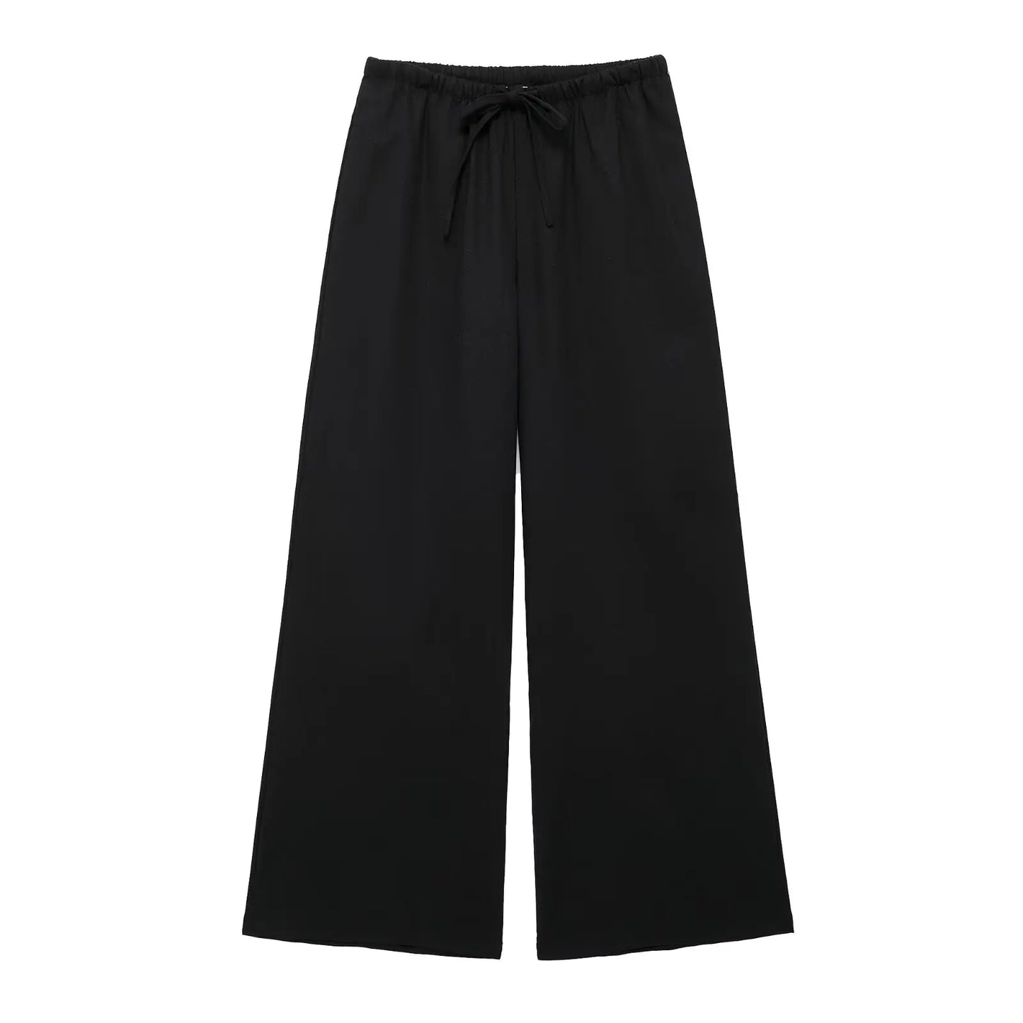 HH 2025 Spring Women Fashion Linen Suits New Solid Cardigan Kimono Top + Versatile Outerwear Female Wide Leg Long Pant