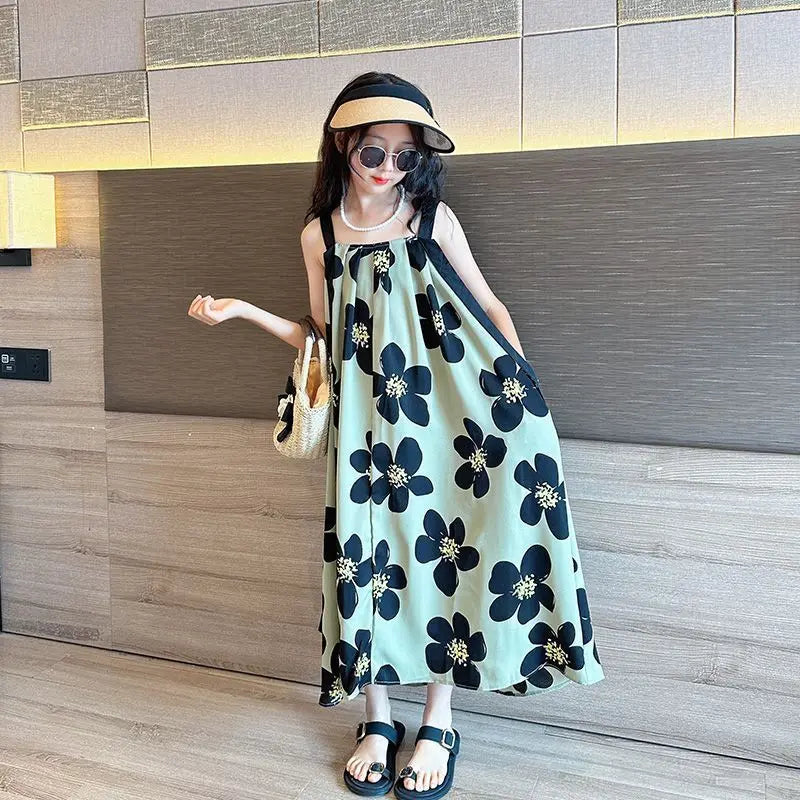 Summer Stylish Beach Dress Fashionable Maxi Dress Girls Clothes From 8 To 12 Years Old Sundress Party Dresses Teenagers 14 Skirt