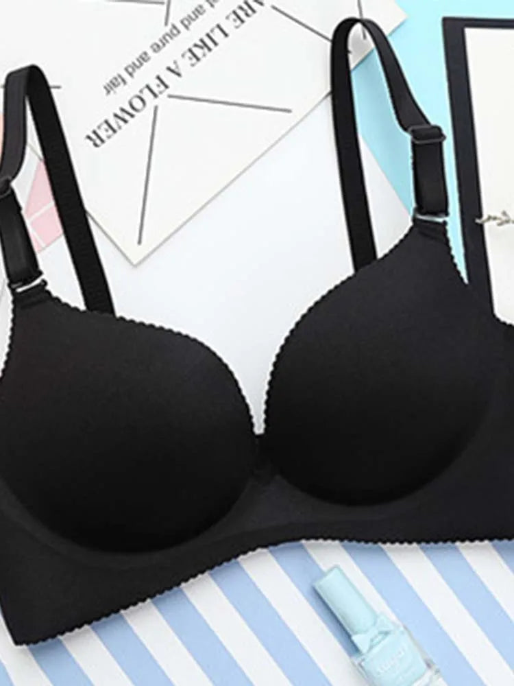 Women Lingerie Seamless Adjustable Bra Sexy Comfortable Nylon Flower Print One-Piece Underwear  Breathable
