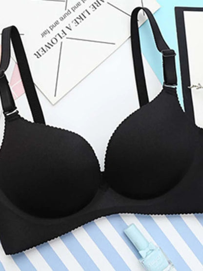 Women Lingerie Seamless Adjustable Bra Sexy Comfortable Nylon Flower Print One-Piece Underwear  Breathable