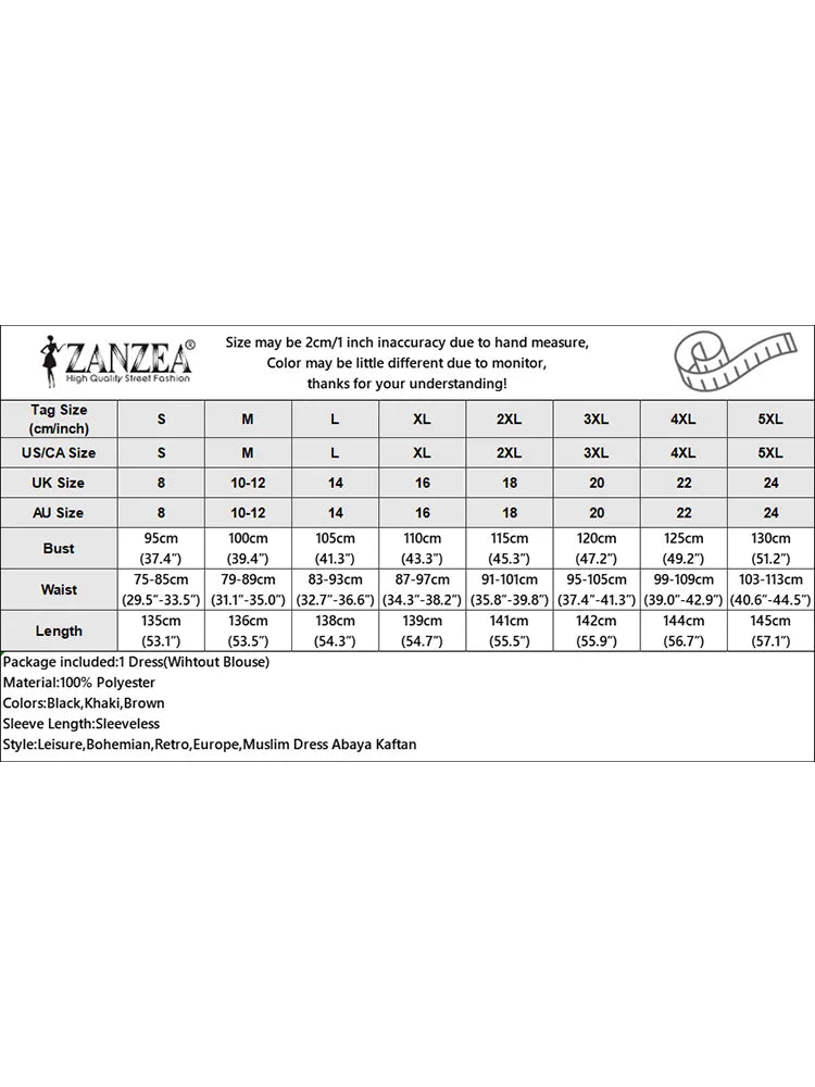 Spring Autumn Overall Dress ZANZEA Fashion Muslim Abaya Summer Women Sleeveless Sundress Robe Femme Islamic Hijab Vestidos 2025