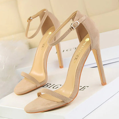 Brand Quality Shoes Women Sandals Silk Sexy High Heels 11CM Ladies Stiletto Wedding Party Office Summer Sandalias Mujer WSH4132