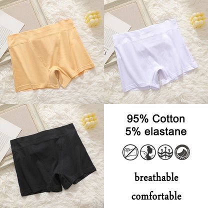 FINETOO 3Pcs Women Sexy Body Shaping Cotton Safety Boxer Shorts Skin Friendly Soft Cotton Fabric Panties Daily Wear Underwear