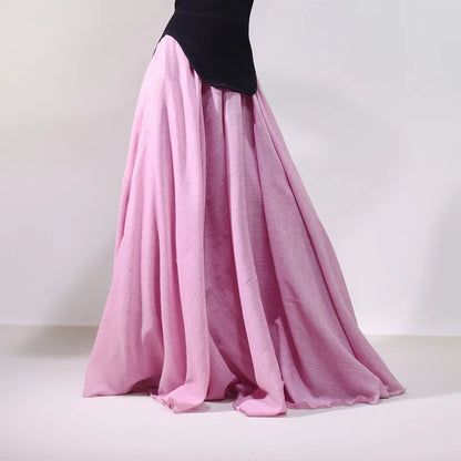 2026 Women Cotton Blending Long Skirts High Waist Good Quality Women Summer Boho Maxi Skirts Brand Faldas Femme Streetwear