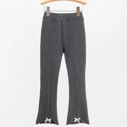 2026 New Girls' 100% Cotton Micro Flare Wide Leg Tights Loose Fit Children's Bottoms for Spring Fall
