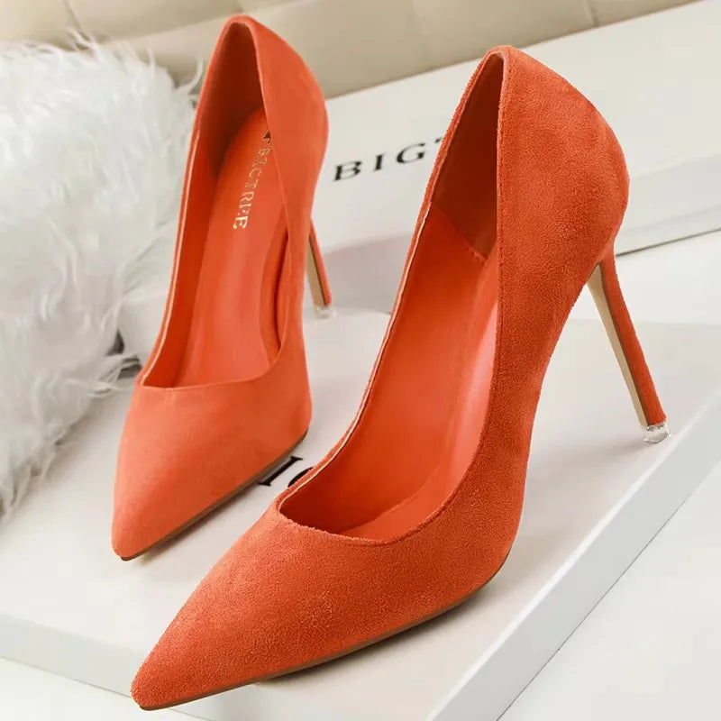 BIGTREE Shoes 2026 New Women Pumps Suede High Heels Shoes Fashion Office Shoes Stiletto Party Shoes Female Comfort Women Heels