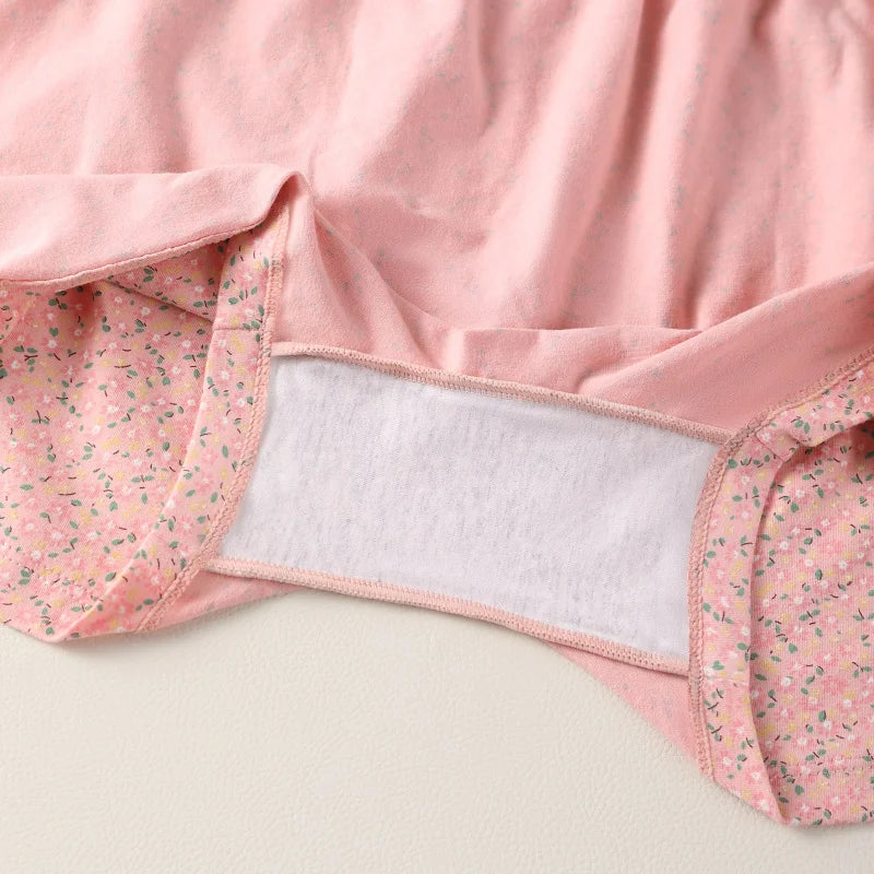 3PCS Women Boxer Underwear Mother Briefs Floral Safety Pants Lingerie Breathable Woman Cotton Plus Size Female Panties Intimates