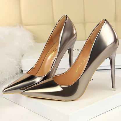 BIGTREE Shoes Classic Pumps Patent Leather Women Pumps Fashion Women Wedding Shoes High Heels Stiletto 10.5 cm 7.5 cm Lady Shoes