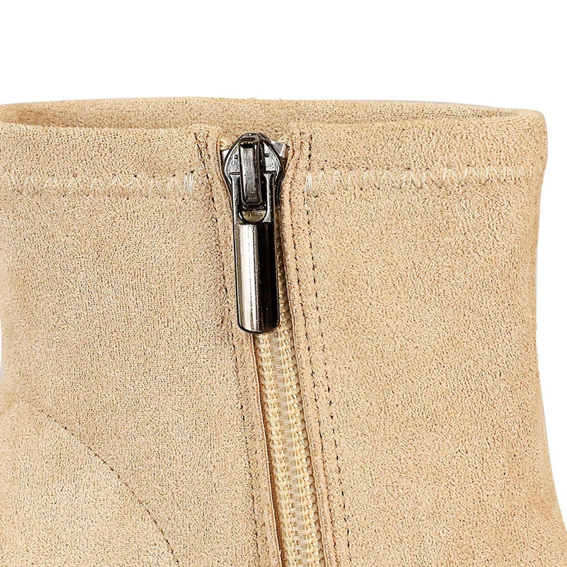BIGTREE Shoes Women Ankle Boots Sexy High-Heeled Boots Suede Side Zipper Autumn Winter Shoes Stiletto Heels 8 cm Female Shoes