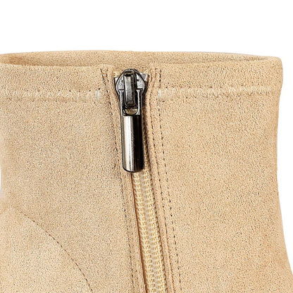 BIGTREE Shoes Women Ankle Boots Sexy High-Heeled Boots Suede Side Zipper Autumn Winter Shoes Stiletto Heels 8 cm Female Shoes