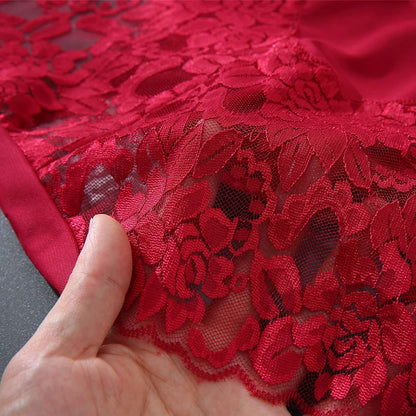 Women's High Waist Lace Shorts, Sexy Breathable Super Stretchy Underwear, Solid Color Fashion Women's Clothing, 3 Pieces