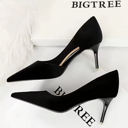 BIGTREE Shoes Purple Women Pumps Design Suede High Heels Sexy Party Shoes Stilettos Lady Heels Luxury Pumps Shoes Large Size 43