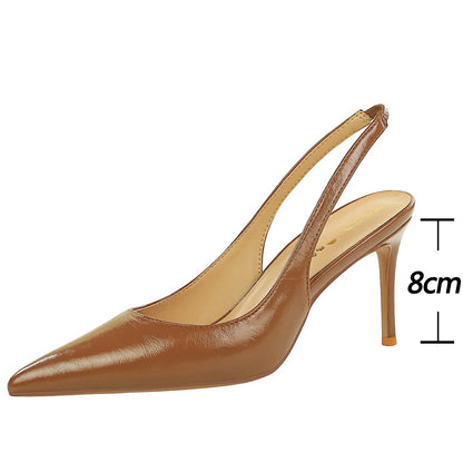 BIGTREE Shoes 2026 Summer Women Pumps Pointed High Heels Hollow Out Rear strap High-heeled Sandals Women Stiletto Heels 8 cm