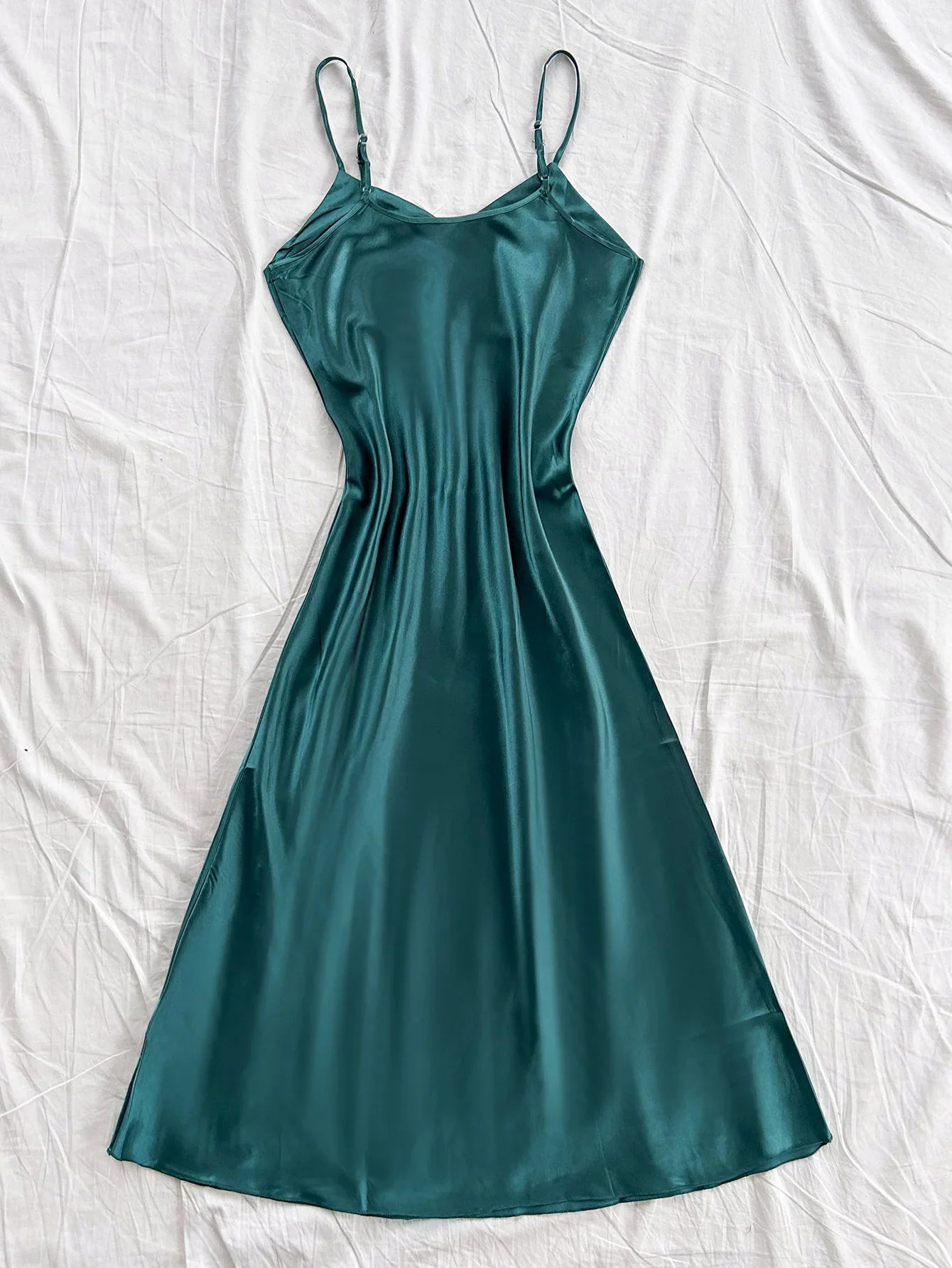 Elegant Satin Women's Nightdress Sexy Comfortable Long Slip Dress Solid Color Pajamas For Women