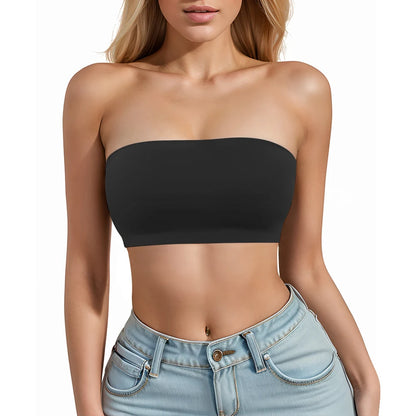 Sexy Seamless Strapless Tube Top Bra Women's Half Cup Ultra Thin Silicone Non-slip Underwear Off-the-shoulder  Dress Lingerie