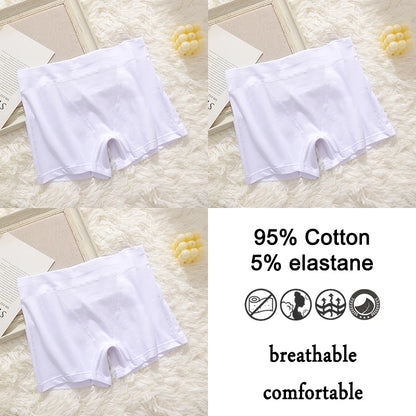 FINETOO 3Pcs Women Sexy Body Shaping Cotton Safety Boxer Shorts Skin Friendly Soft Cotton Fabric Panties Daily Wear Underwear