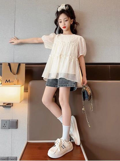 Girls Clothes 12 To 14 Years Old Clothing Set Teenage Girl 4 Year Children's Child Summer Outfit Kids 10 Top Girls' Sets Bottom