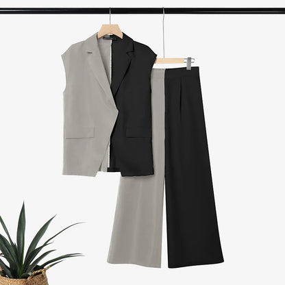 Stylish Summer Patchwork 2 Pieces Sets 2026 ZANZEA Women Pant Sets Sleeveless Irregular Tanks Tops Trousers Elegant Work Outfits