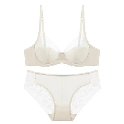 Wedding Dress Bra Set Women Red Birth Year Small Bust Soft Underwire Gathered Thin Lingerie Underwear Suit S-XL Fashion New
