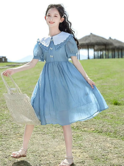 Summer Dresses Elementary Girl Clothes Holiday Girls 2025 Women's Dress Sale From 10 12 Years Fashion Children's Girly Young 6 7
