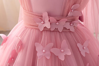 HETISO Baby Girls Princess Dress Butterfly Petal Tutu Party Prom Gown Kids Birthday Bridesmaid Wear 1-6 Years