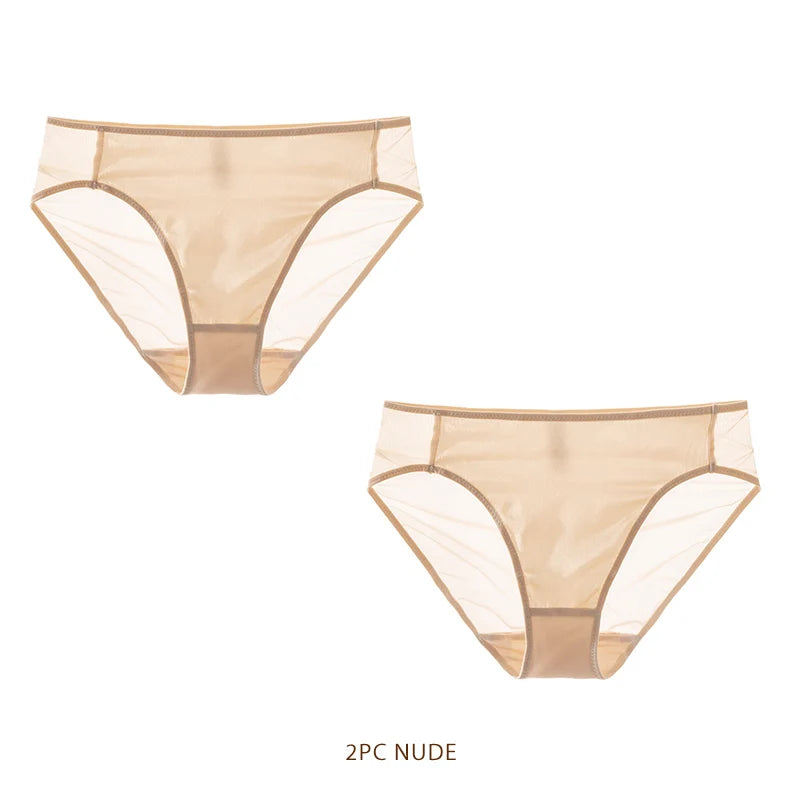 SuyaDream Women Panties 100% Natural silk Lining Meshes Briefs Underwear Health Underpants 2023 New Everyday wear Intimates
