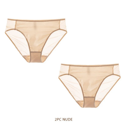 SuyaDream Women Panties 100% Natural silk Lining Meshes Briefs Underwear Health Underpants 2023 New Everyday wear Intimates