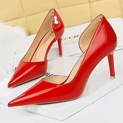 BIGTREE Shoes Patent Leather Heels 2026 Fashion Woman Pumps Stiletto Women Shoes Sexy Party Shoes Women High Heels 12 Colour